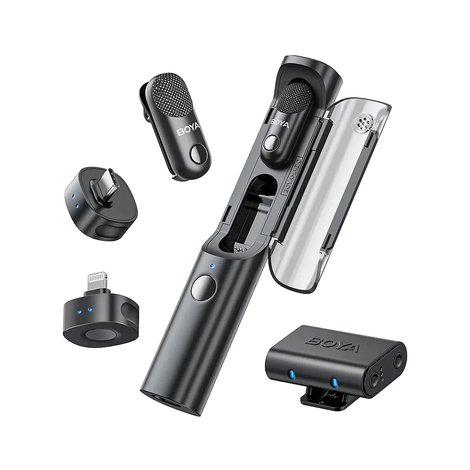 BOYA Magic 03 Wireless Mic | 2TX+ (USB-C+ 3.5mm TRS + Lightning)+CC