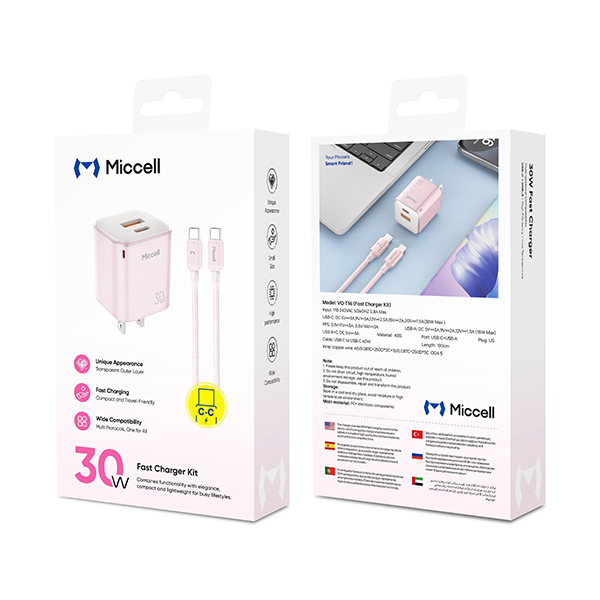Miccell 30W Fast Charger | Type C - Type C