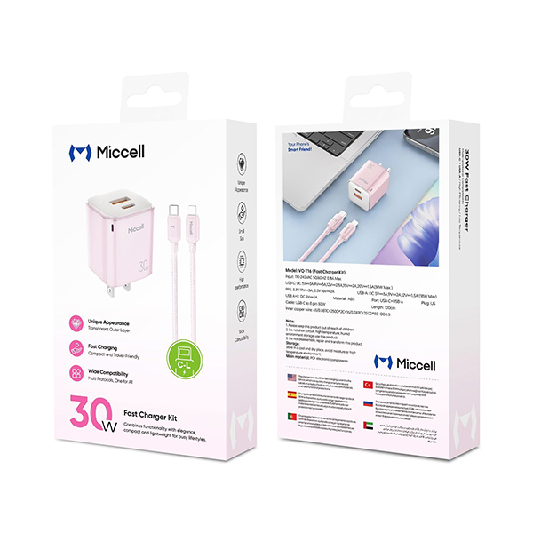 Miccell 30W Fast Charger | Type C - Lightening