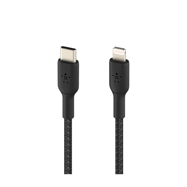 Belkin Cable - BoostCharge Braided USB-C to Lightning Cable 30W 2M - MBK (CAA004bt2MBK)