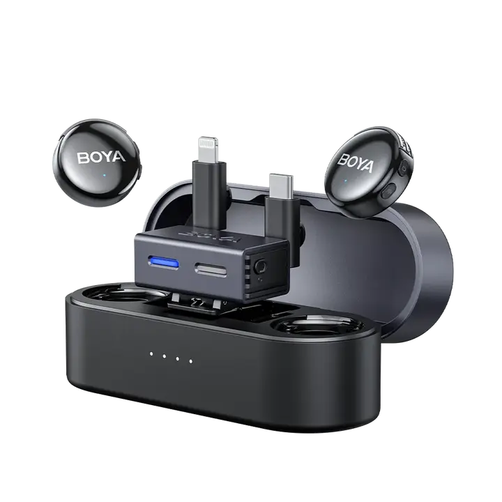 BOYA LINK 3 Wireless Mic | 2TX+1RX(Lightning +USB-C Adapter)+CC