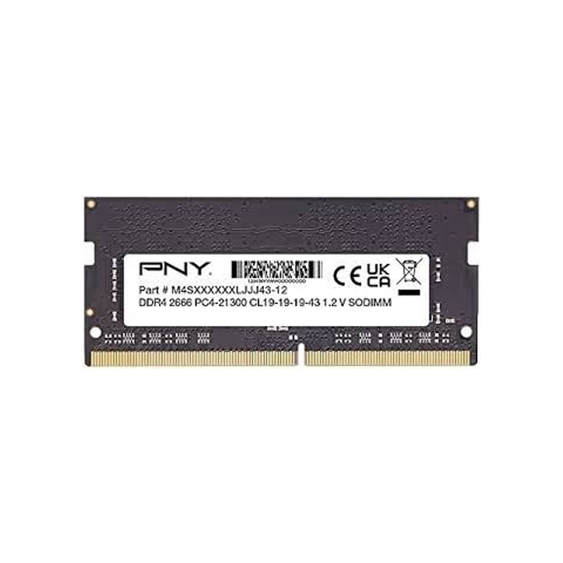 PNY 8GB 2666Mhz DDR4 SO-DIMM Unbuffered Non-ECC Laptop Memory